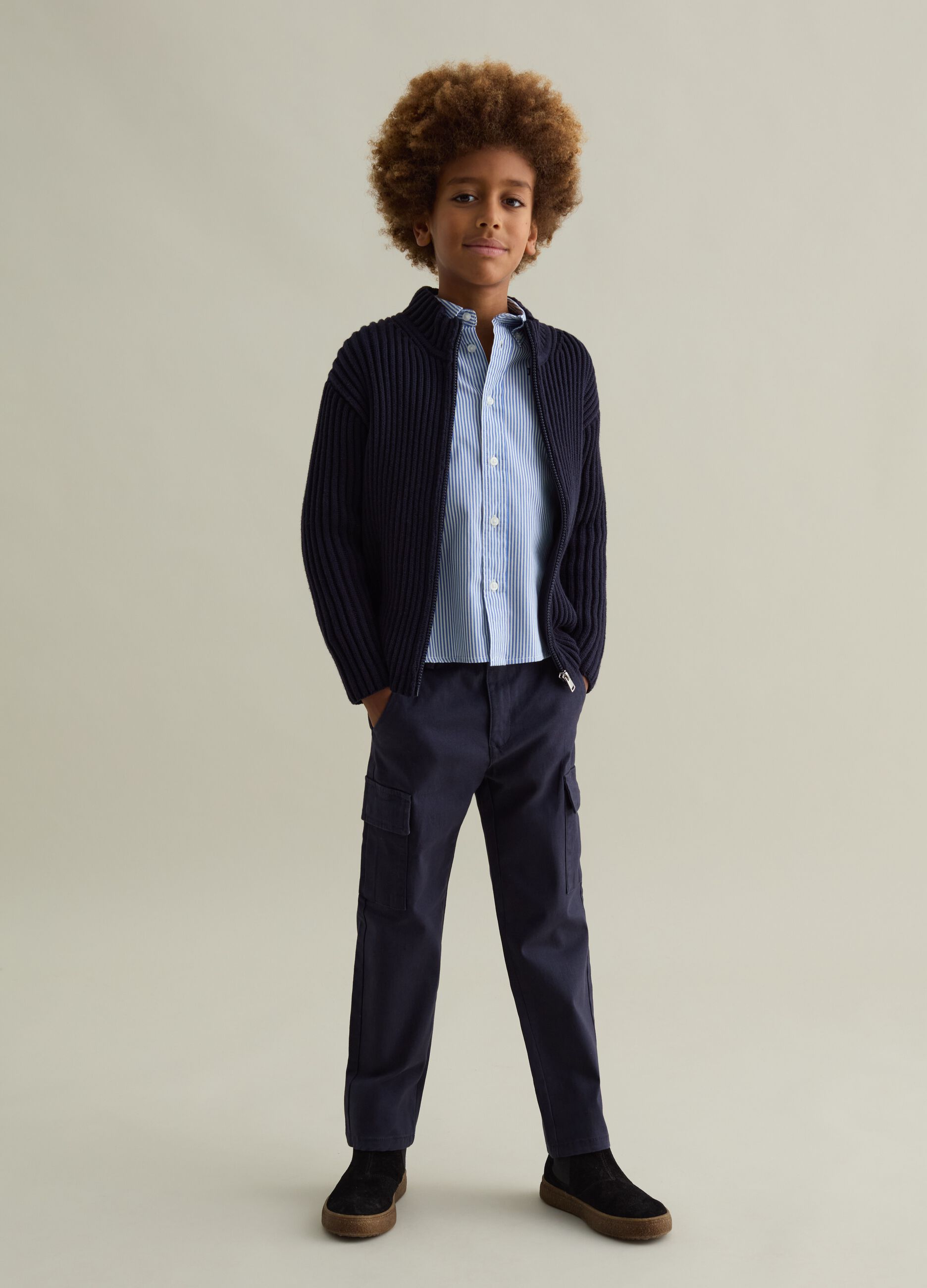 Stretch cotton cargo trousers
