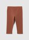 Girls' Stretch Cotton Brown Slim Fit Leggings_1
