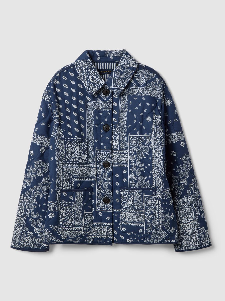 Multicolour padded jacket in pure cotton regular fit with pattern_5