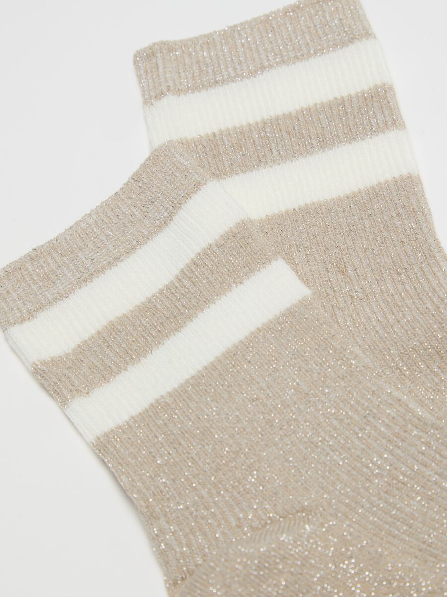 Five-pair pack short socks in striped bands_1