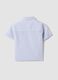 Blue striped pure cotton shirt with embroidered detail for boys, regular fit_1