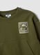 Green 100% cotton set with crew-neck sweatshirt for boys_2