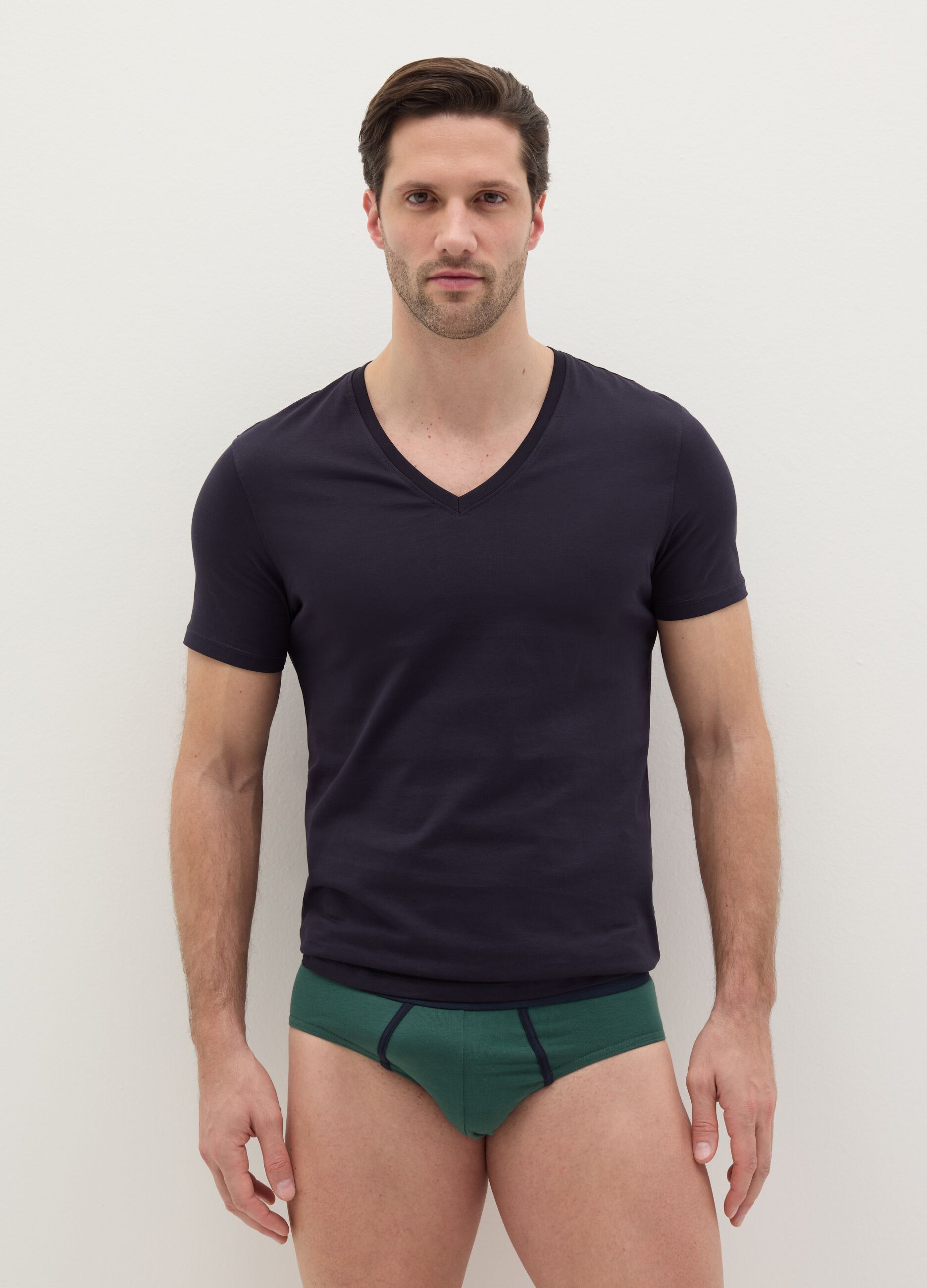 Tripack slip stretch con piping a contrasto