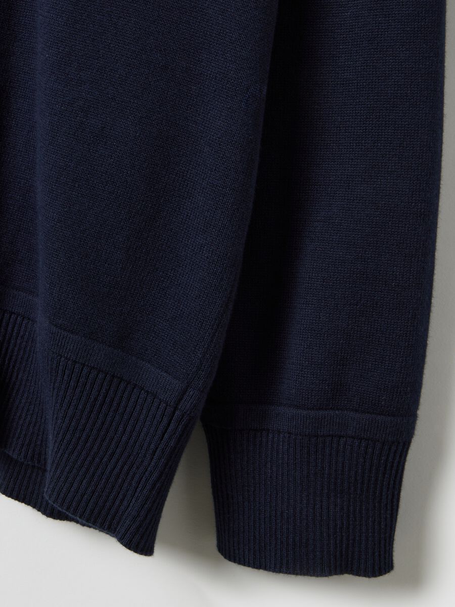 Regular fit blue crew neck pure cotton jumper_5