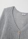 Grey V-neck cardigan in mohair and wool regular fit_5