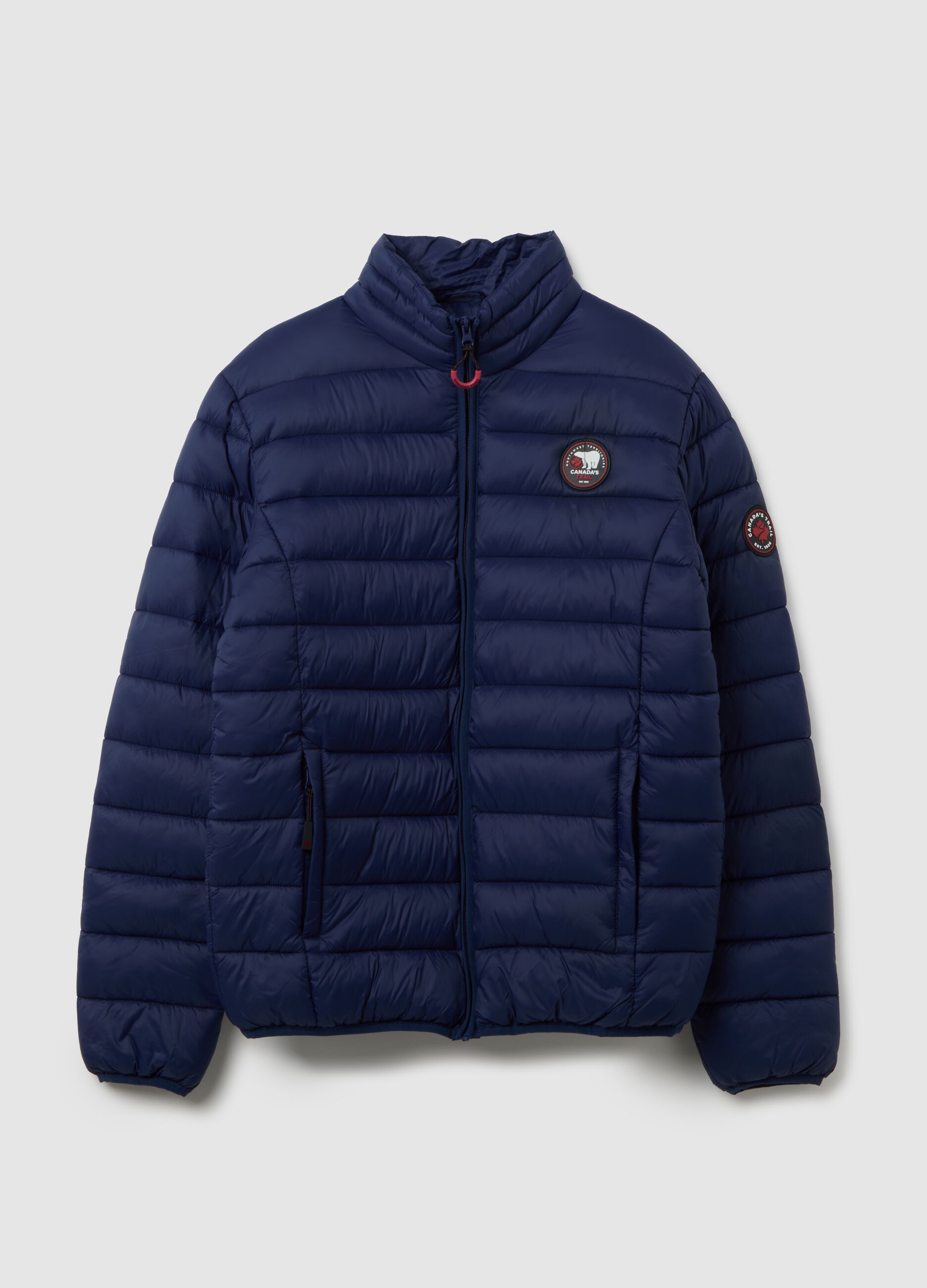 Blue padded jacket with zip