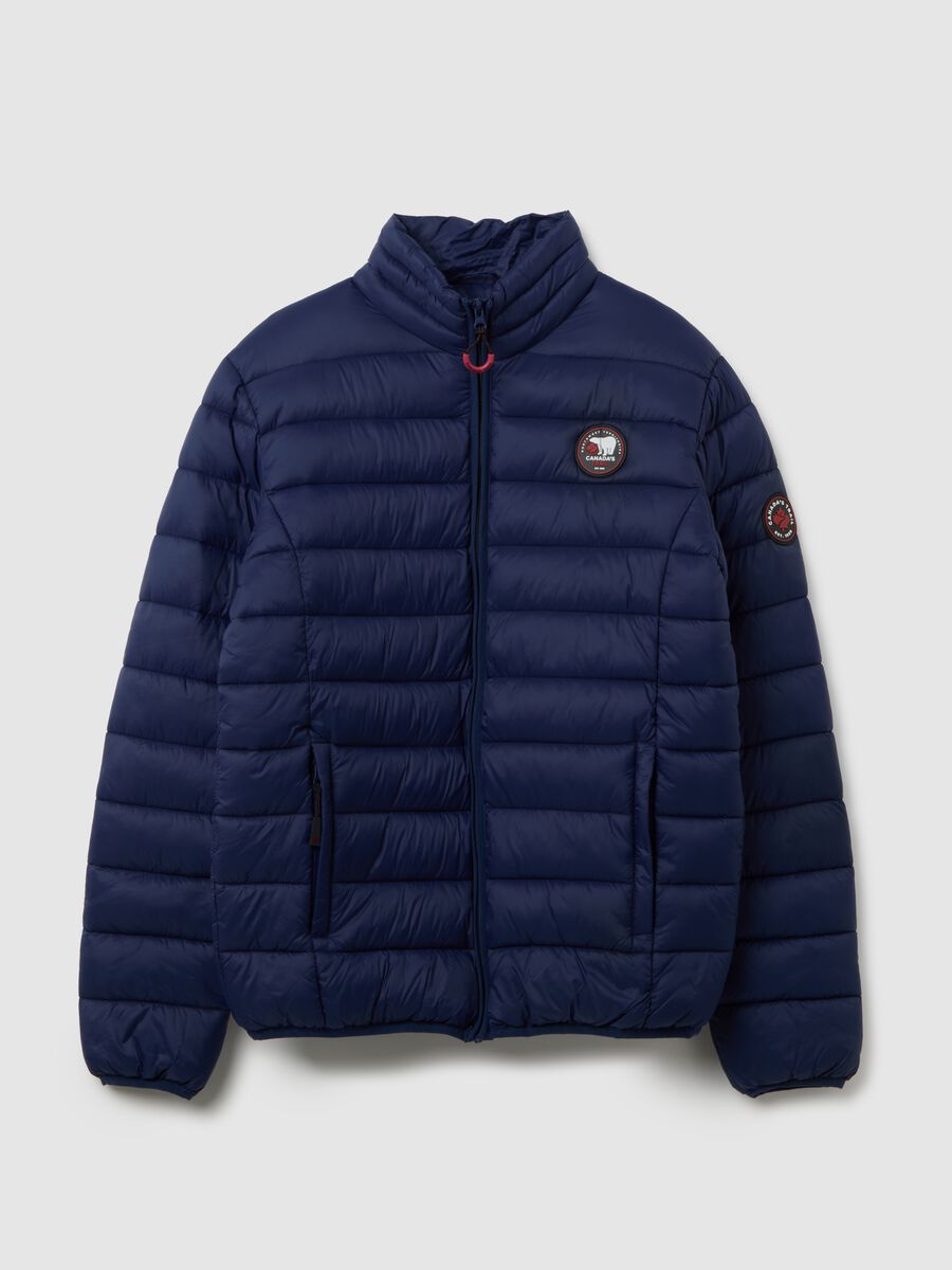 Blue padded jacket with zip_0