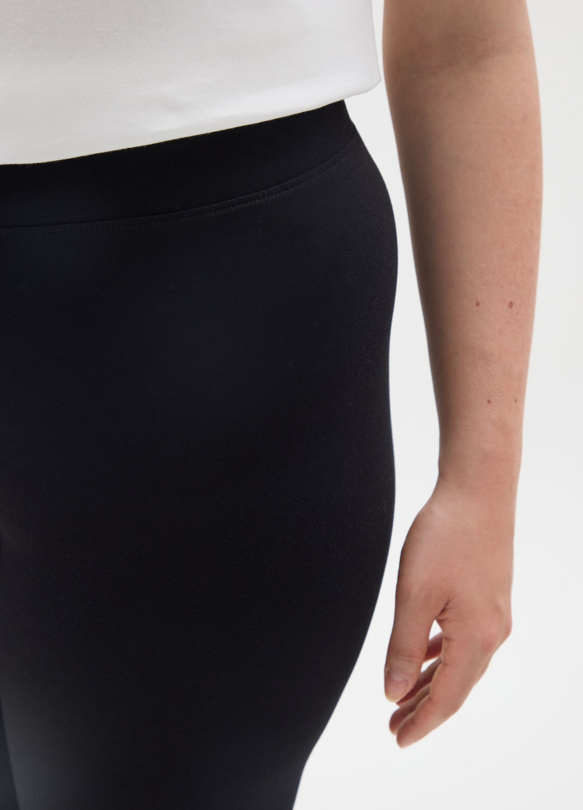 Women's Black Stretch Cotton Trousers