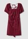 Red pure cotton midi dress with belt_0