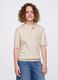 Beige polo shirt with short sleeves in cotton_0