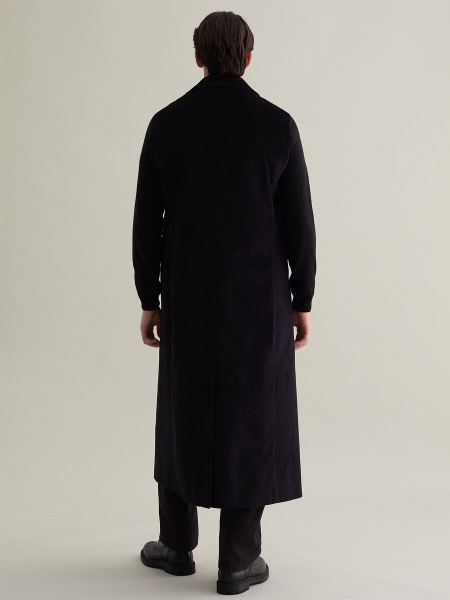 Long double-breasted gilet in corduroy_3
