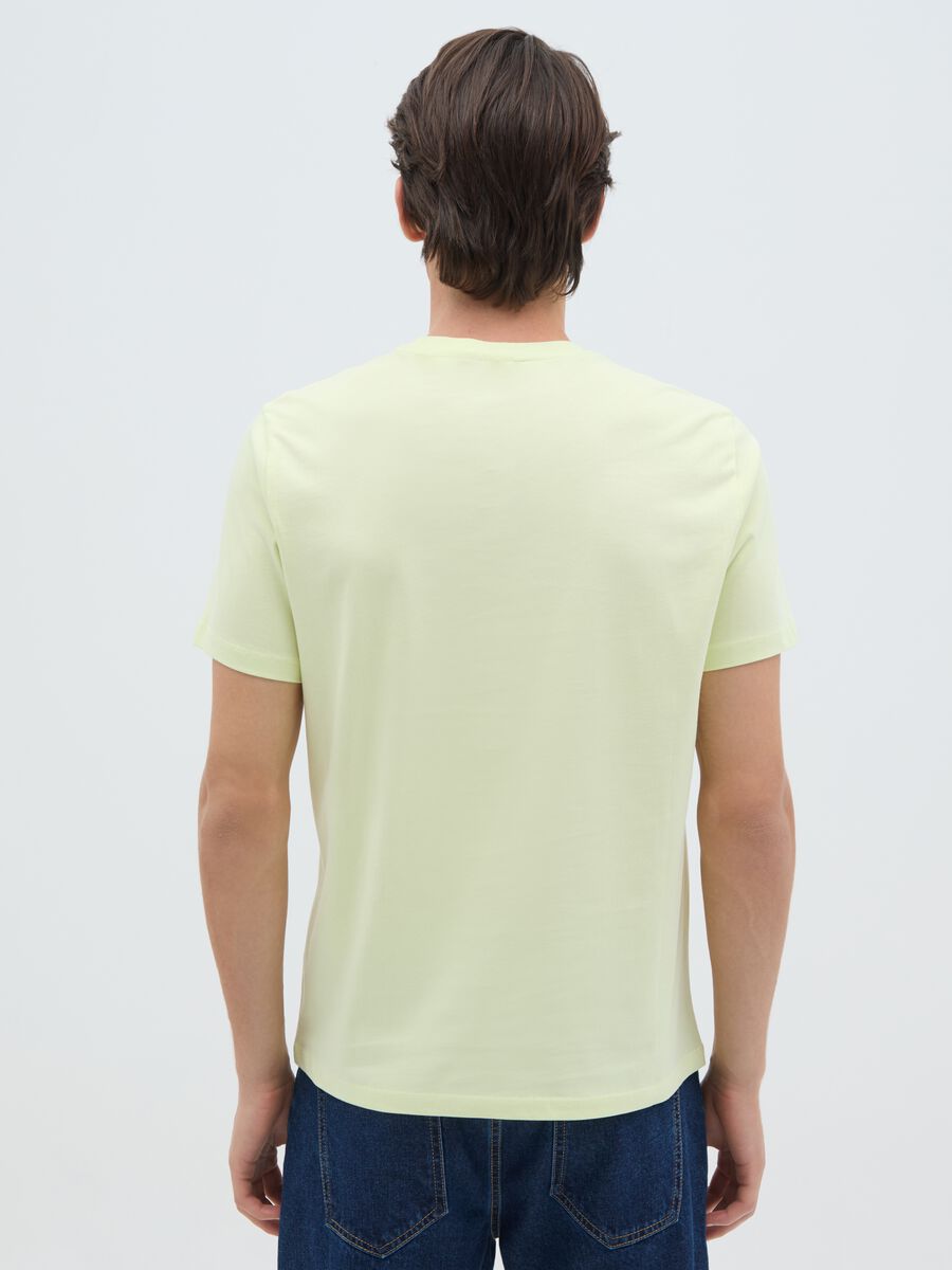 Men's regular fit green pure cotton T-shirt_3