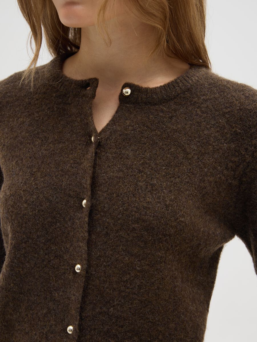 Brown regular fit cardigan_3