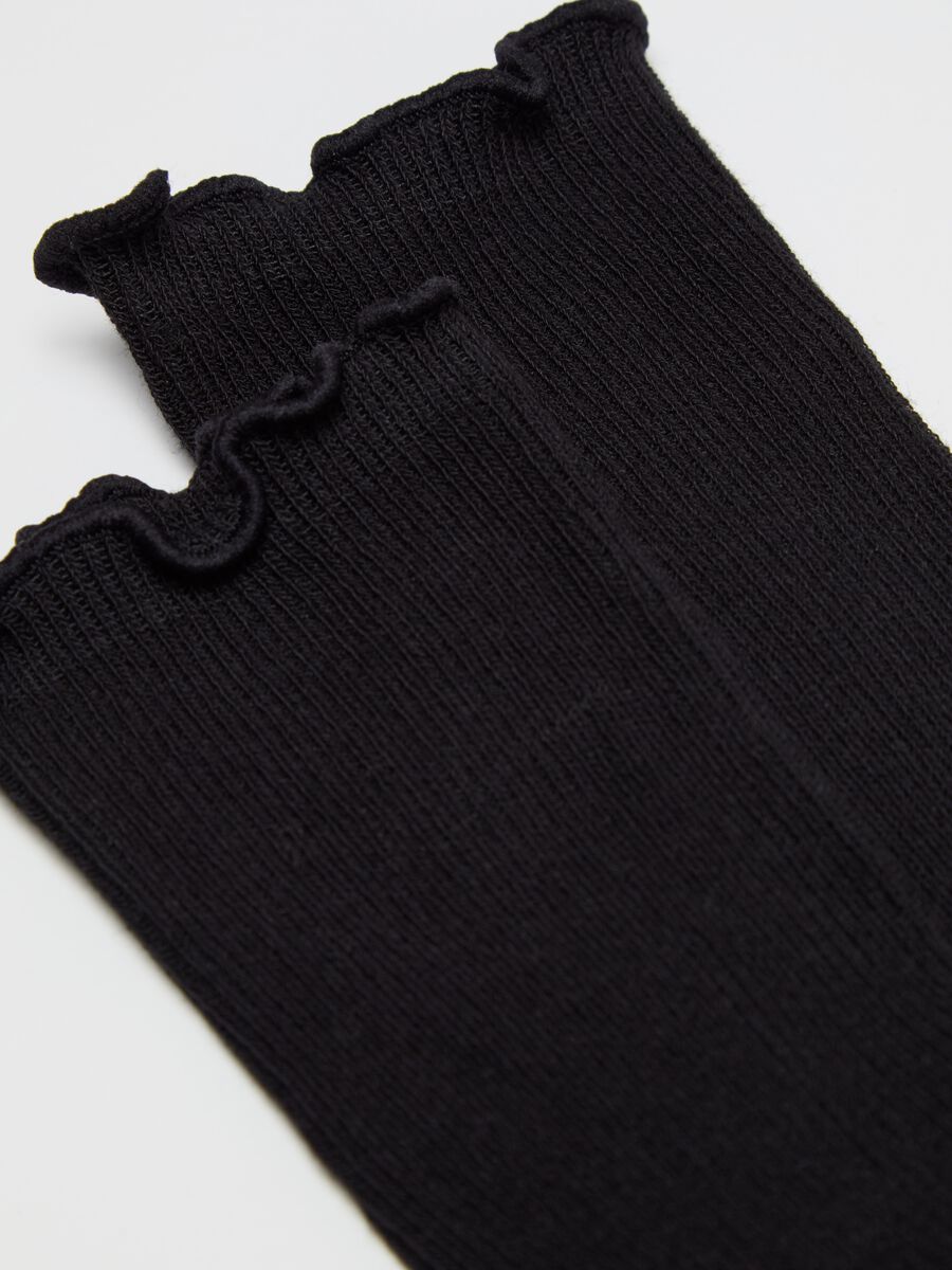 Three-pair pack short socks with gathered edging_1