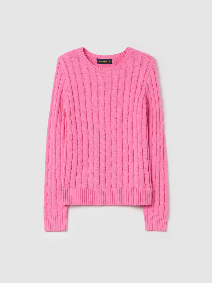 Ribbed pullover with cable-knit design_4