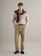Beige Regular Fit Cotton and Linen Trousers_0