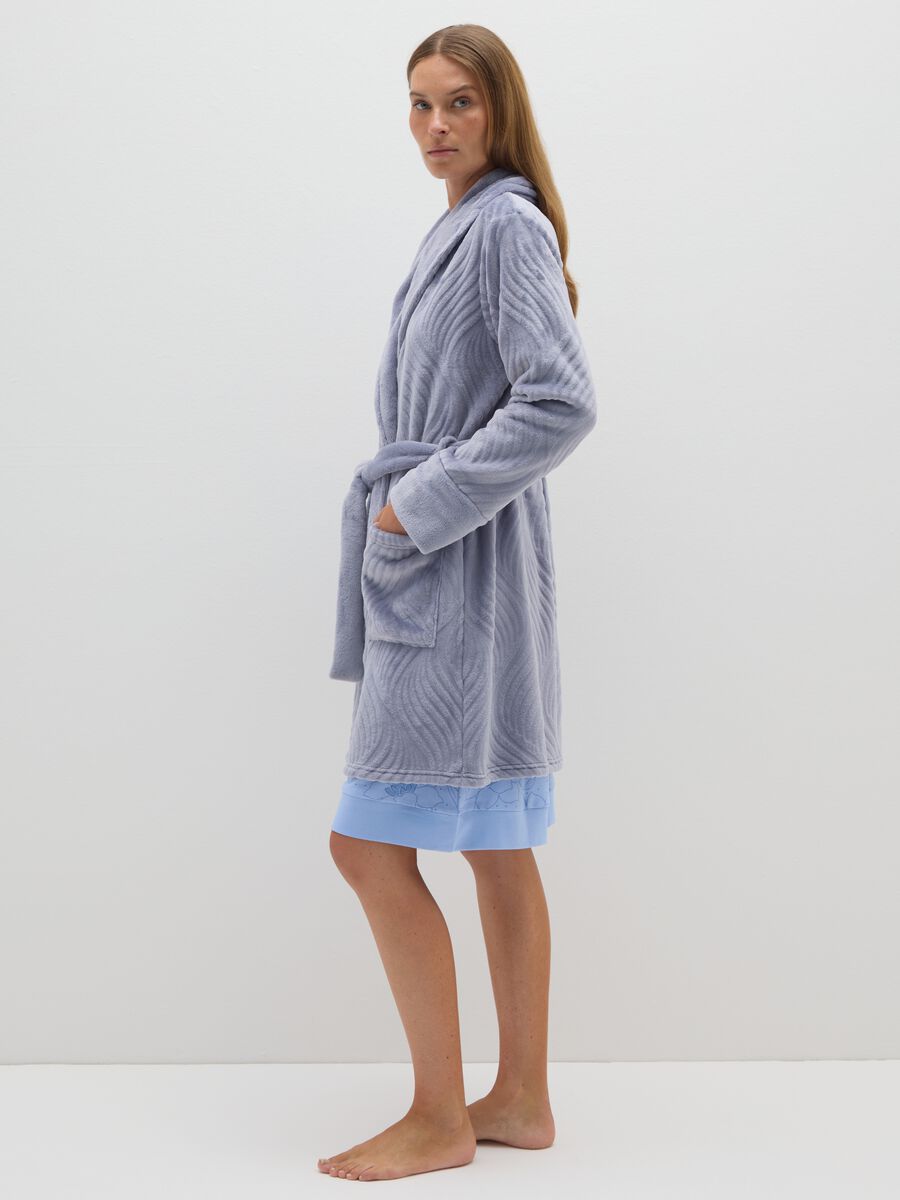 Grey dressing gown with belt_1