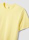 Yellow regular fit short sleeve pure cotton T-shirt_5