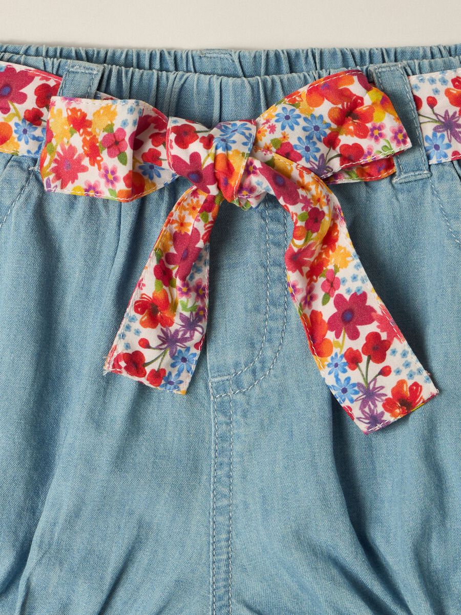 IANA Baby Girl Chambray Pure Cotton Shorts_2