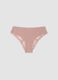 Pink stretch microfibre briefs with lace_0