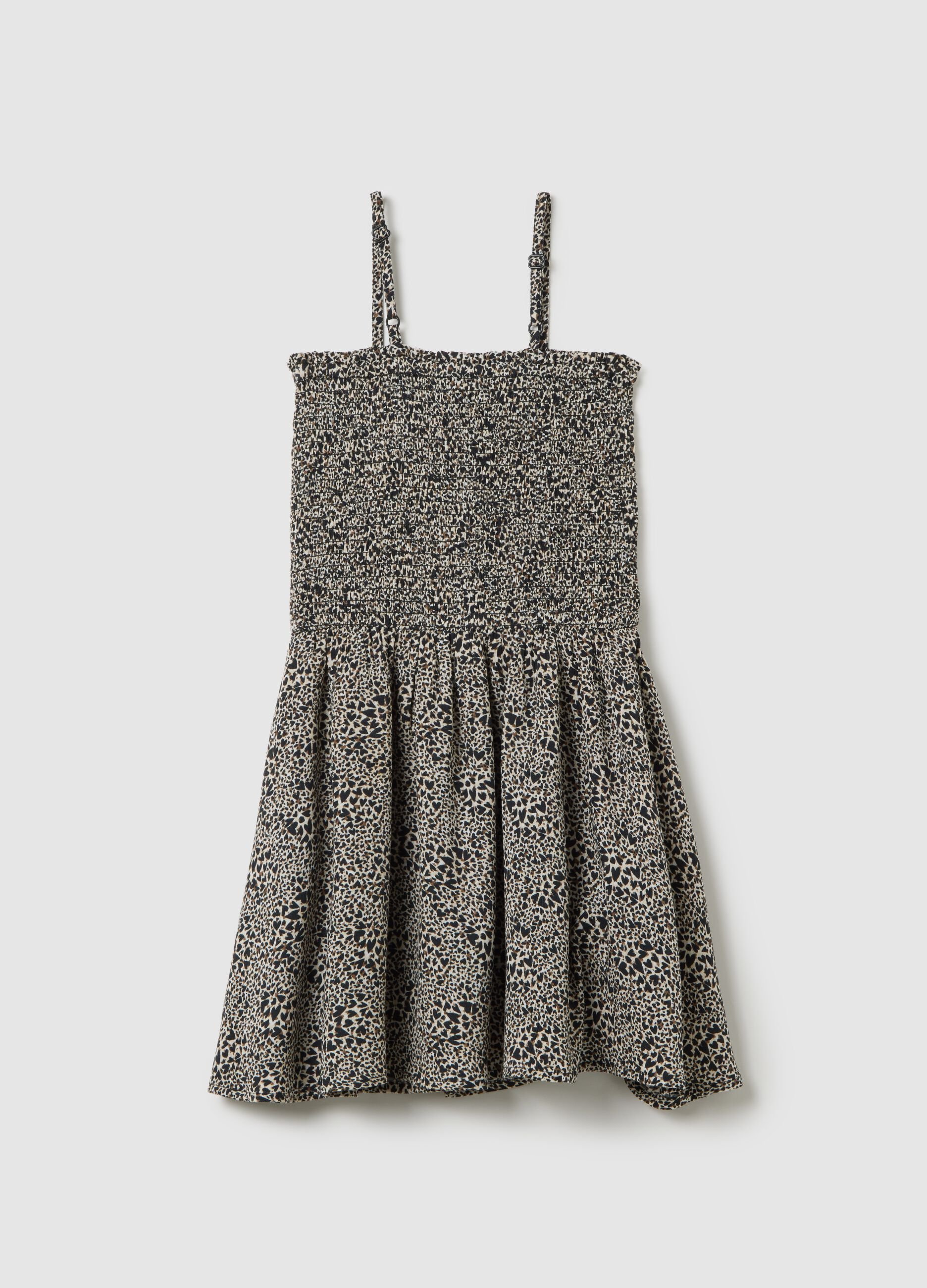 Abito da ragazza in puro viscosa multicolor fitted