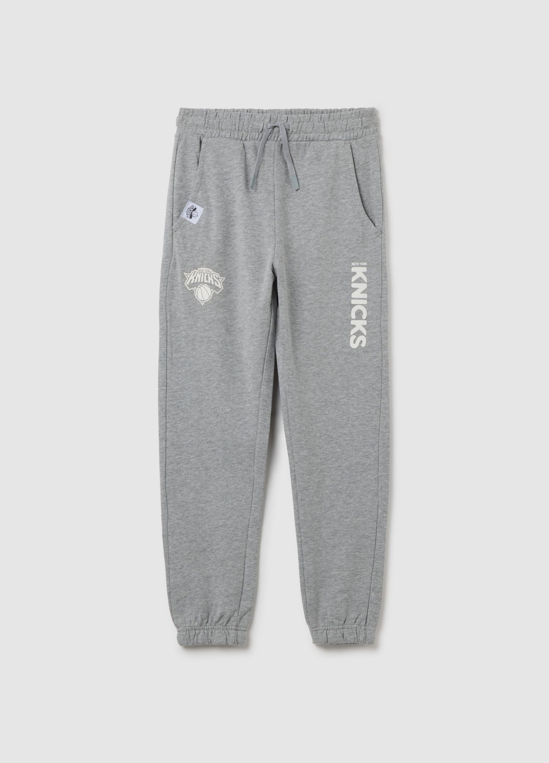 Boy's joggers in grey cotton blend relaxed fit