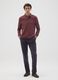 Blue Stretch Cotton Regular Fit Trousers_0