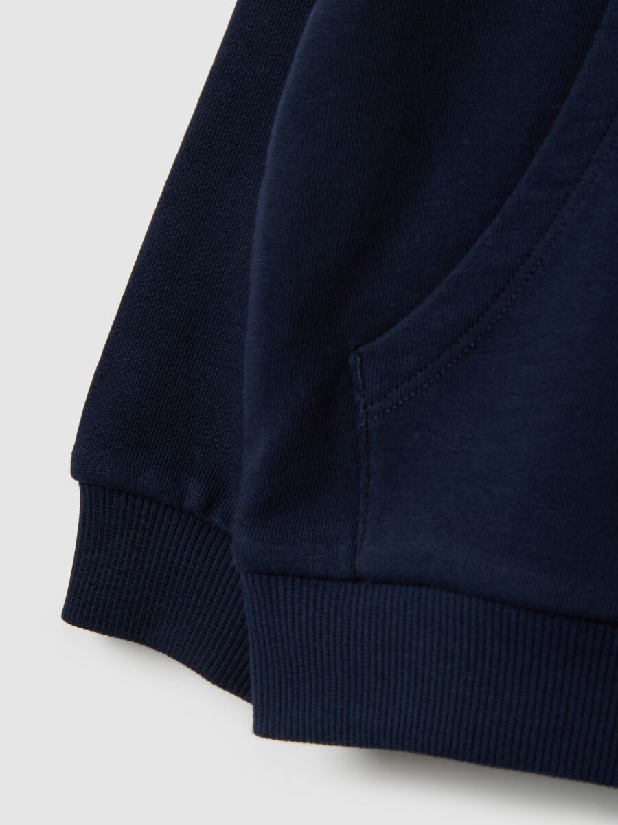 Blue pure cotton sweatshirt for baby, regular fit with pocket_3