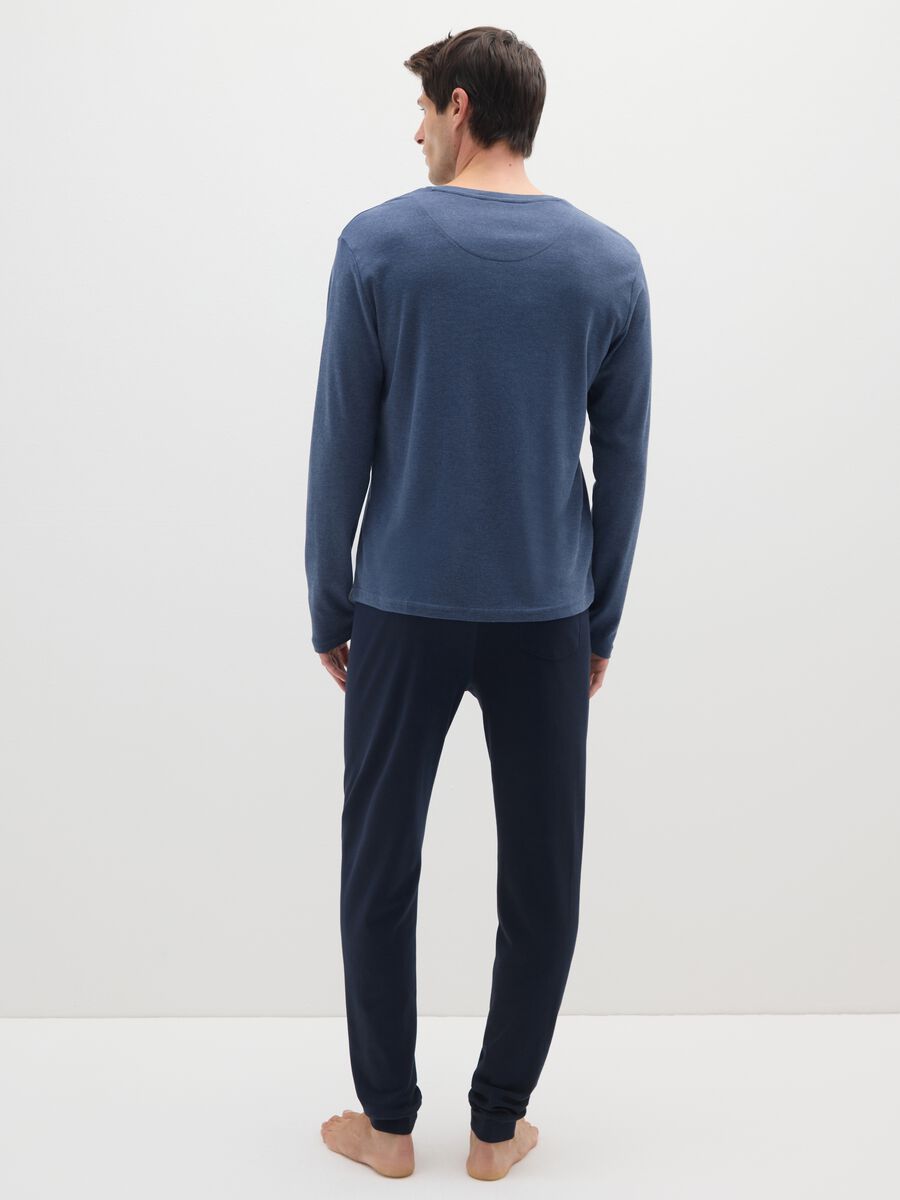 Pigiama in puro cotone blu regular fit_2