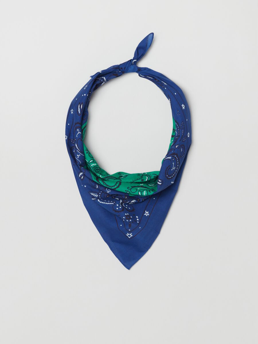 Foulard in cotone con fantasia paisley_0