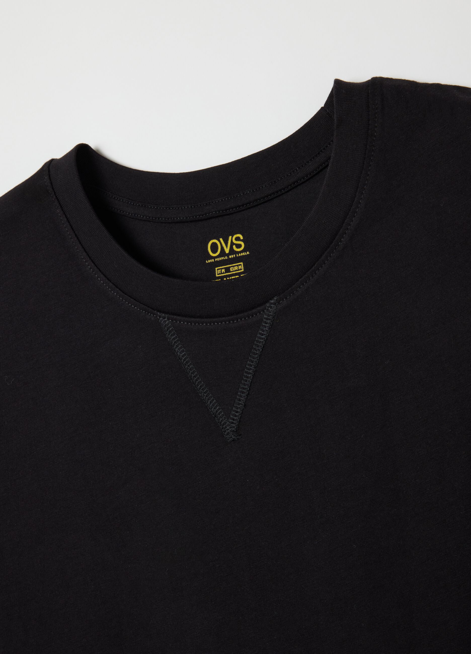 Canotta oversize da uomo in puro cotone nero regular fit