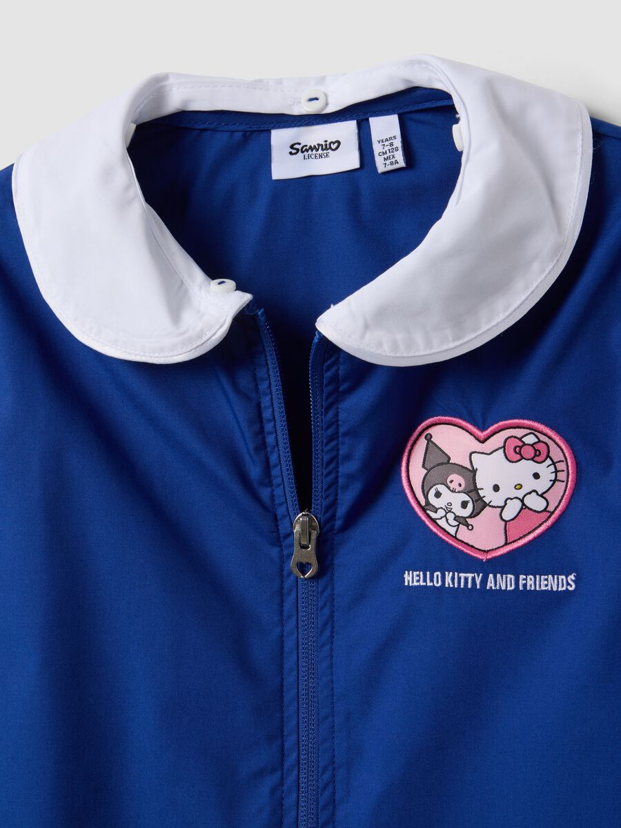 Grembiule blu per la scuola con ricamo Hello Kitty per bambina_2