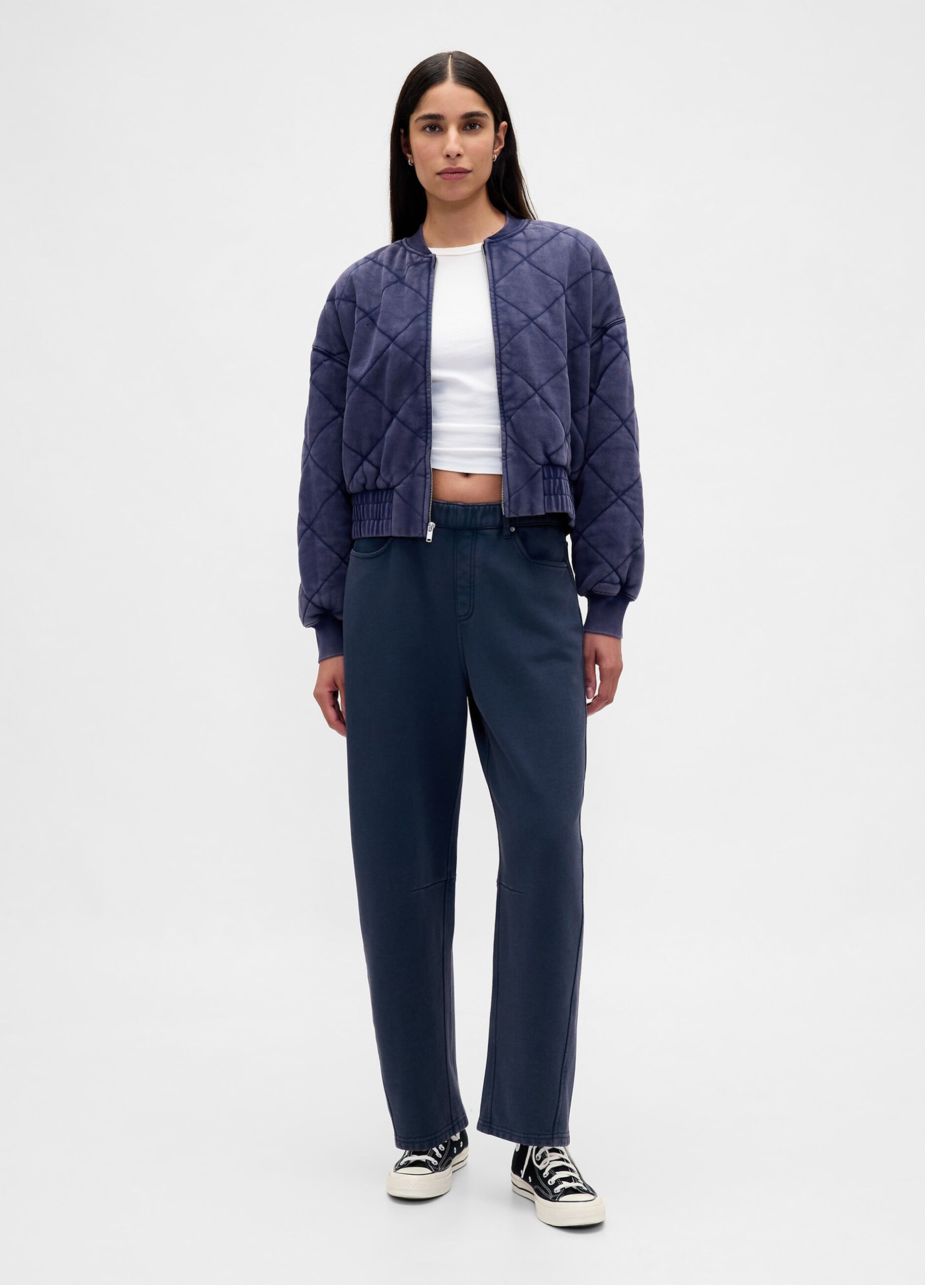 Blue Cotton Blend Trousers