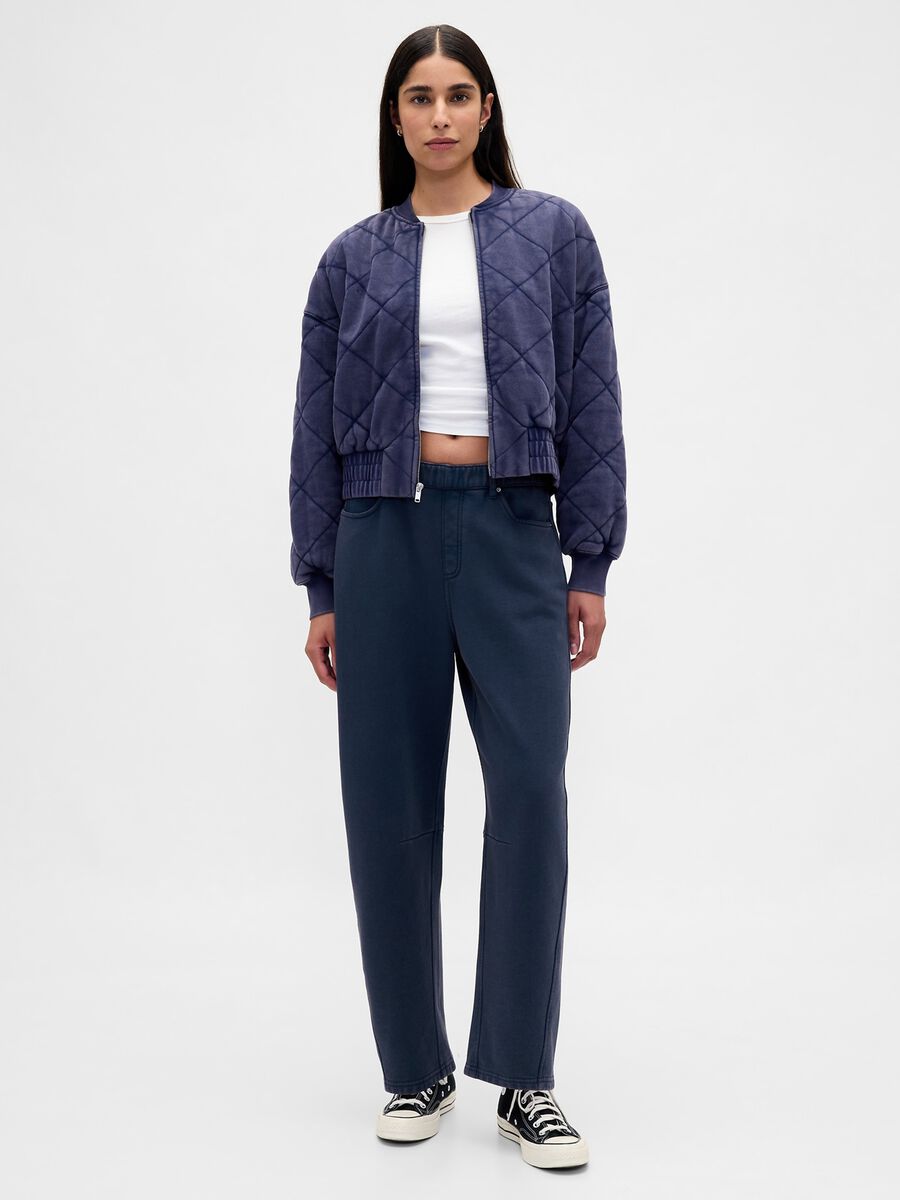 Pantaloni in misto cotone a gamba larga_0