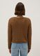 Brown pure cotton jumper with regular fit and perforated design_2