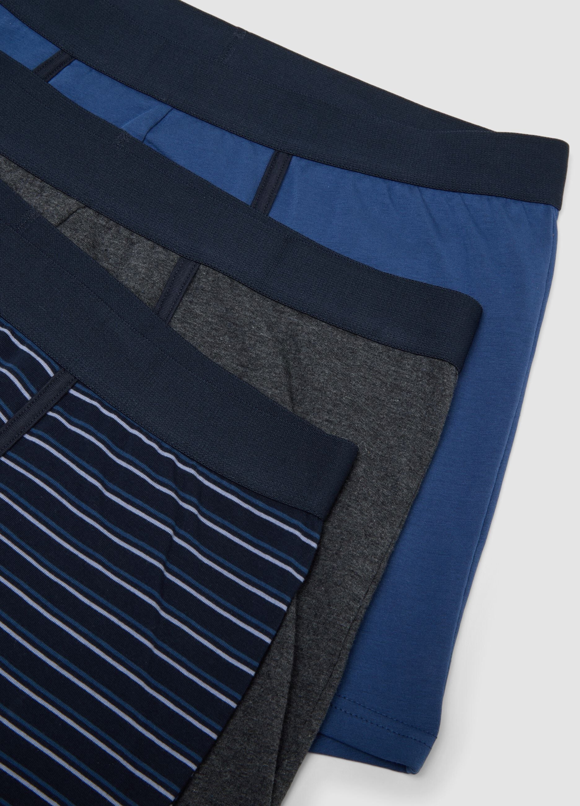 Multicolour organic stretch cotton midi boxer 3-pack