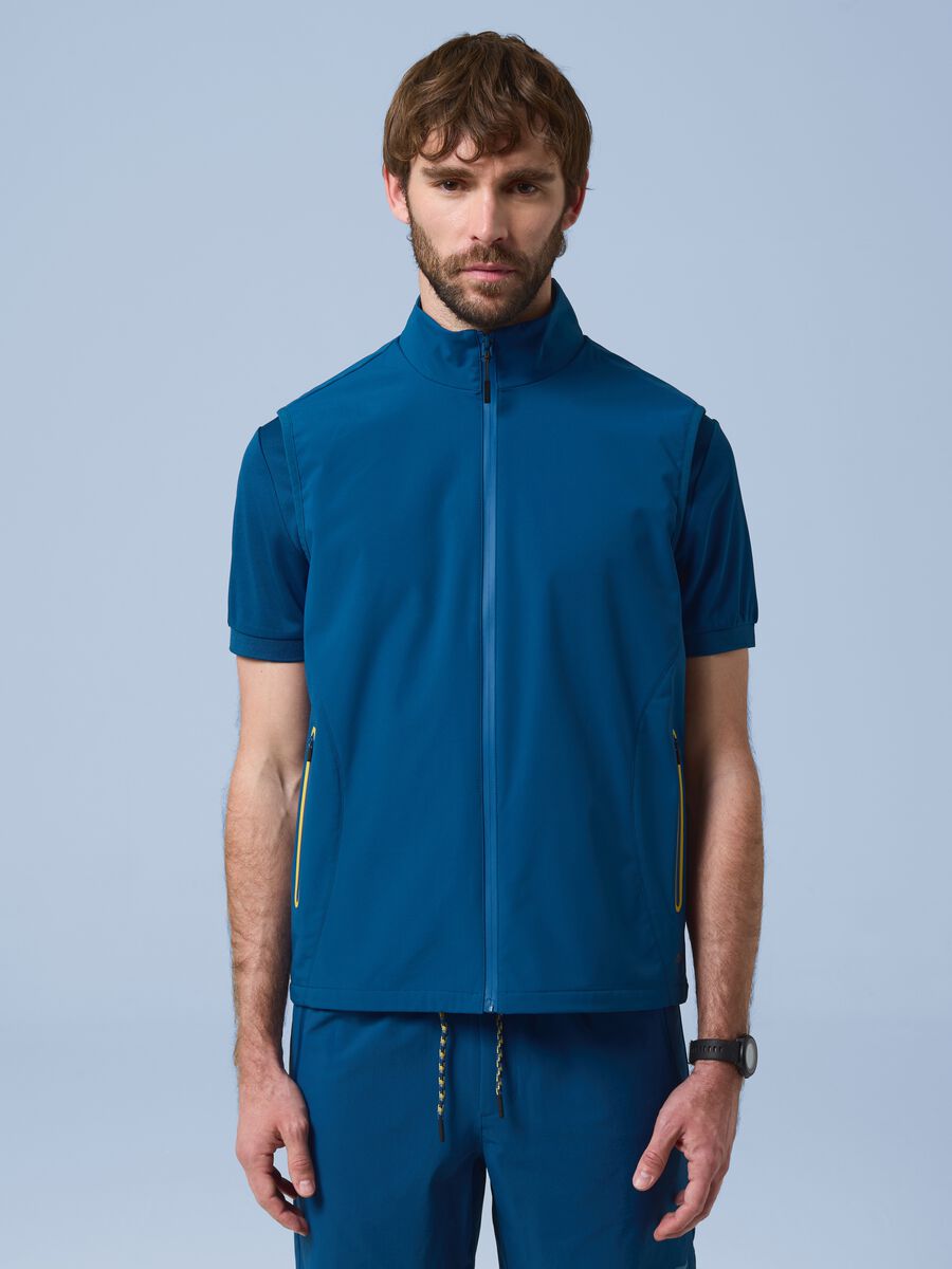Gilet antivento ALTAVIA SAILING blu in tessuto elasticizzato con zip_0