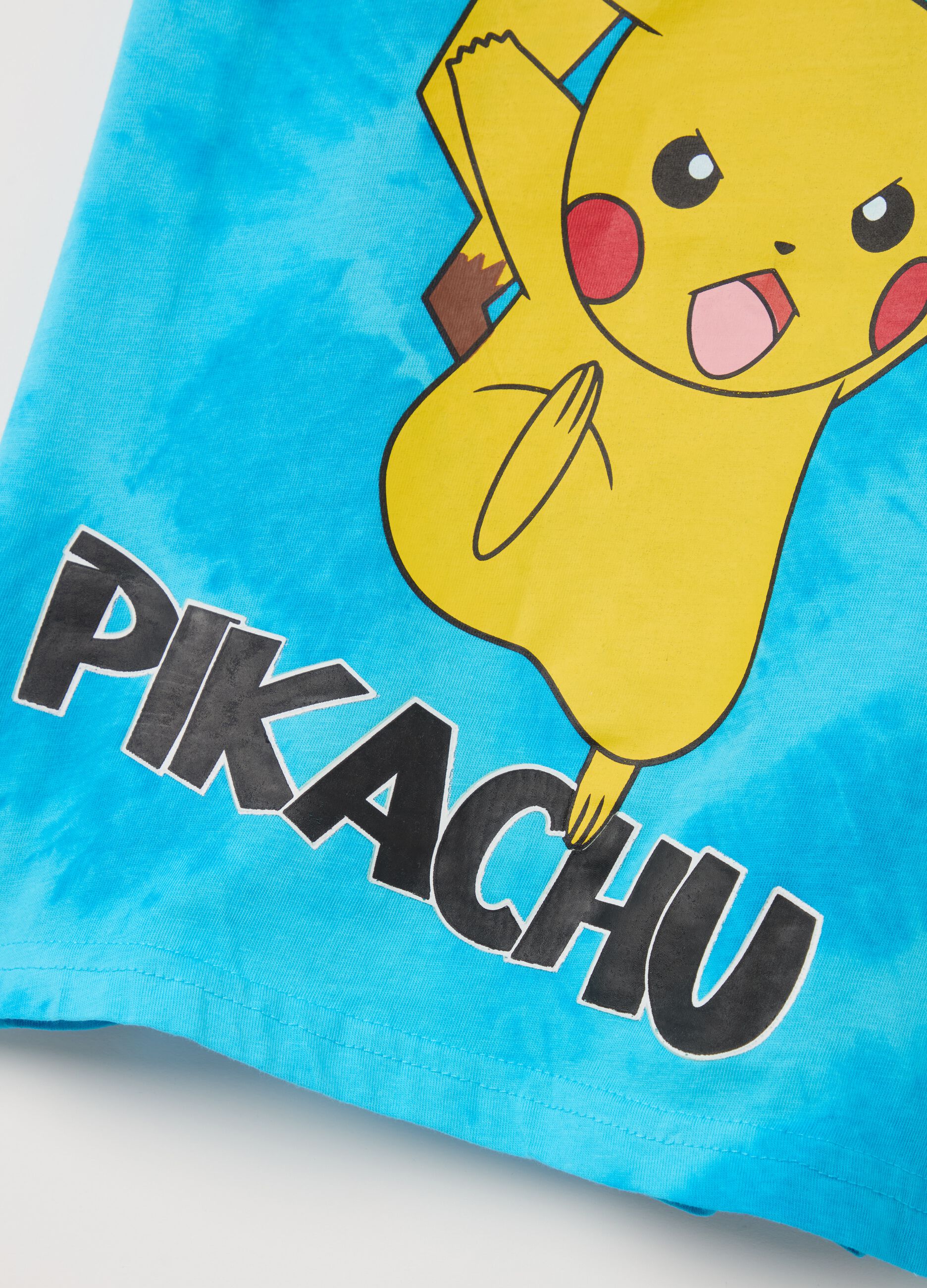 Cotton T-shirt with Pikachu print