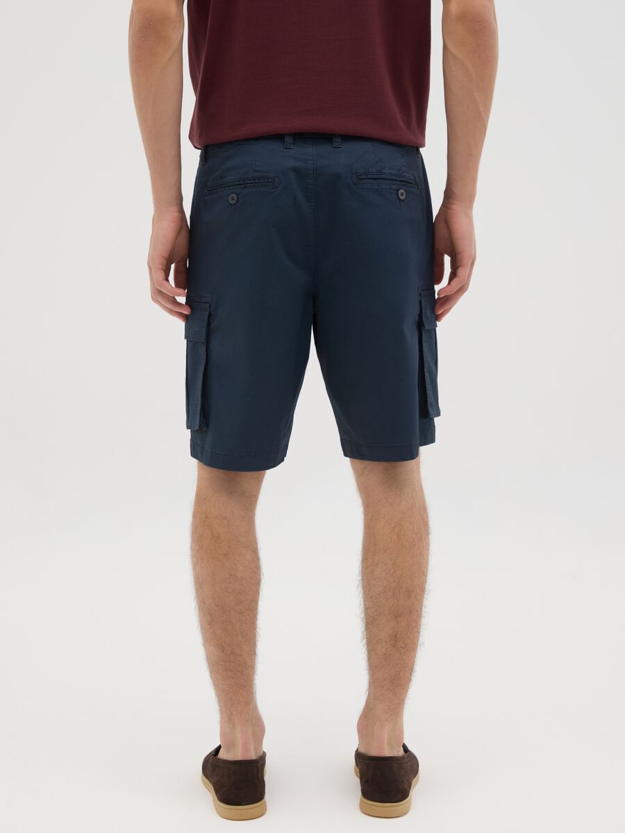 Men's regular fit blue cotton shorts_3
