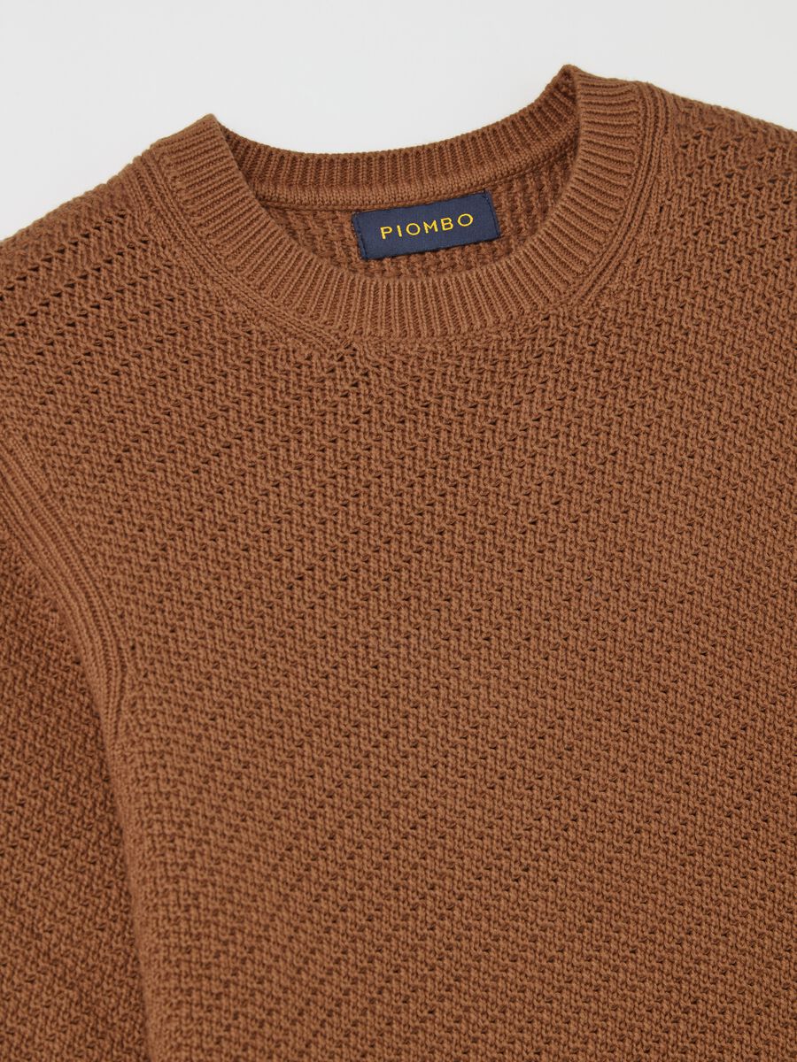 Cotton pullover with weave_5