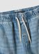 Light blue denim cargo shorts in pure cotton_2