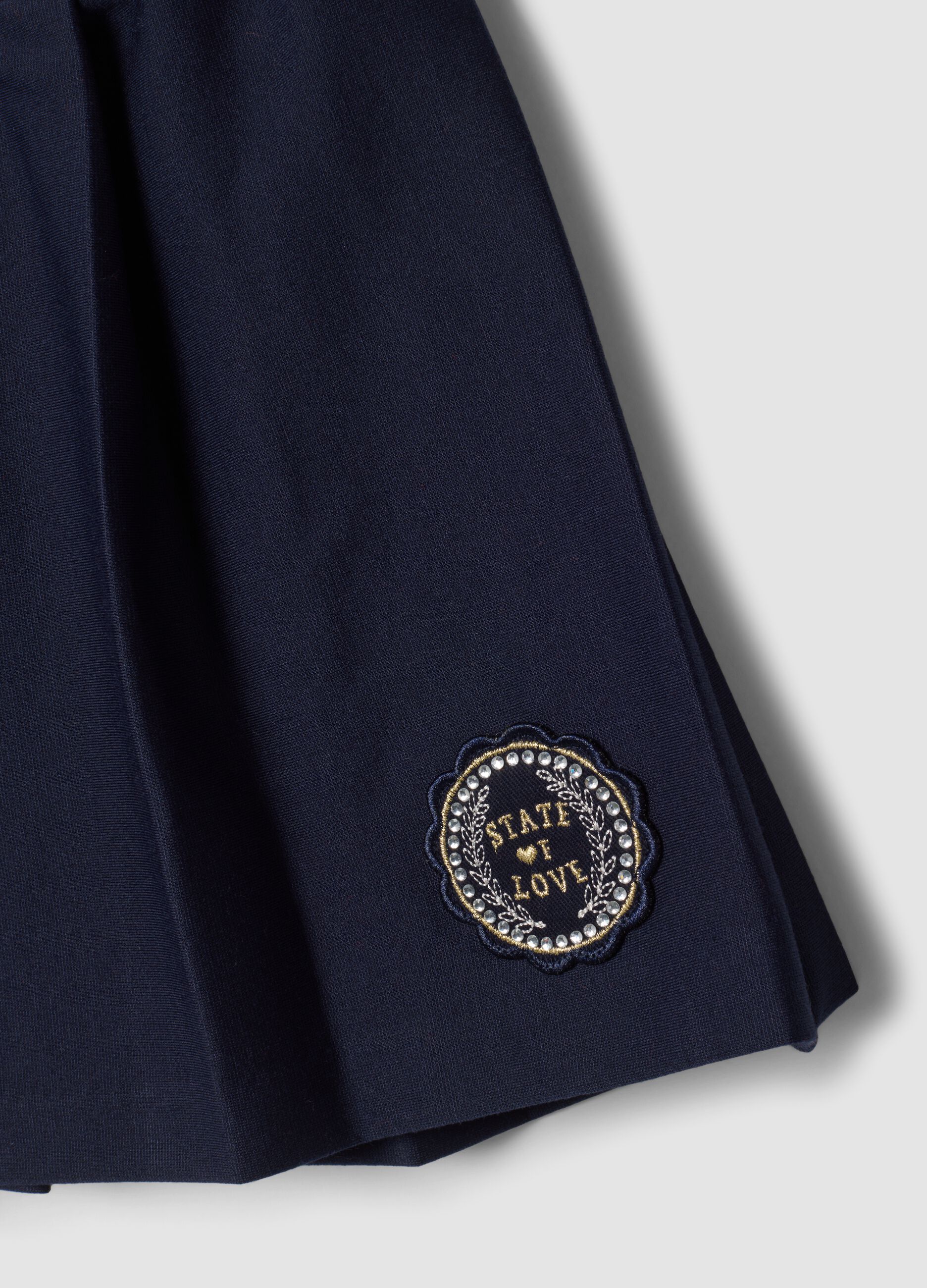 Blue stretch viscose skirt with elasticated waist for girls