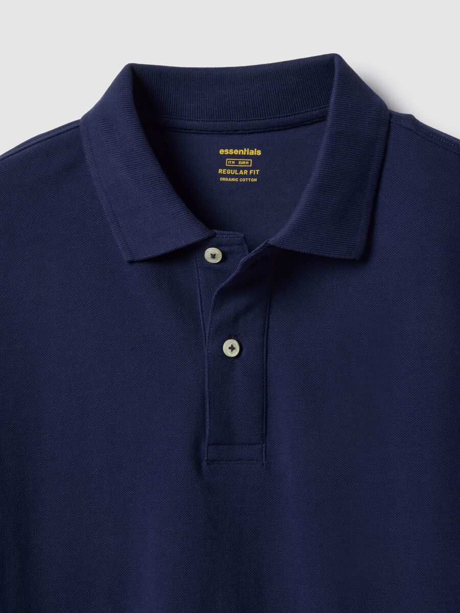 Blue pure cotton polo shirt regular fit_5