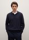 Long sleeve blue polo in cotton and cashmere_2