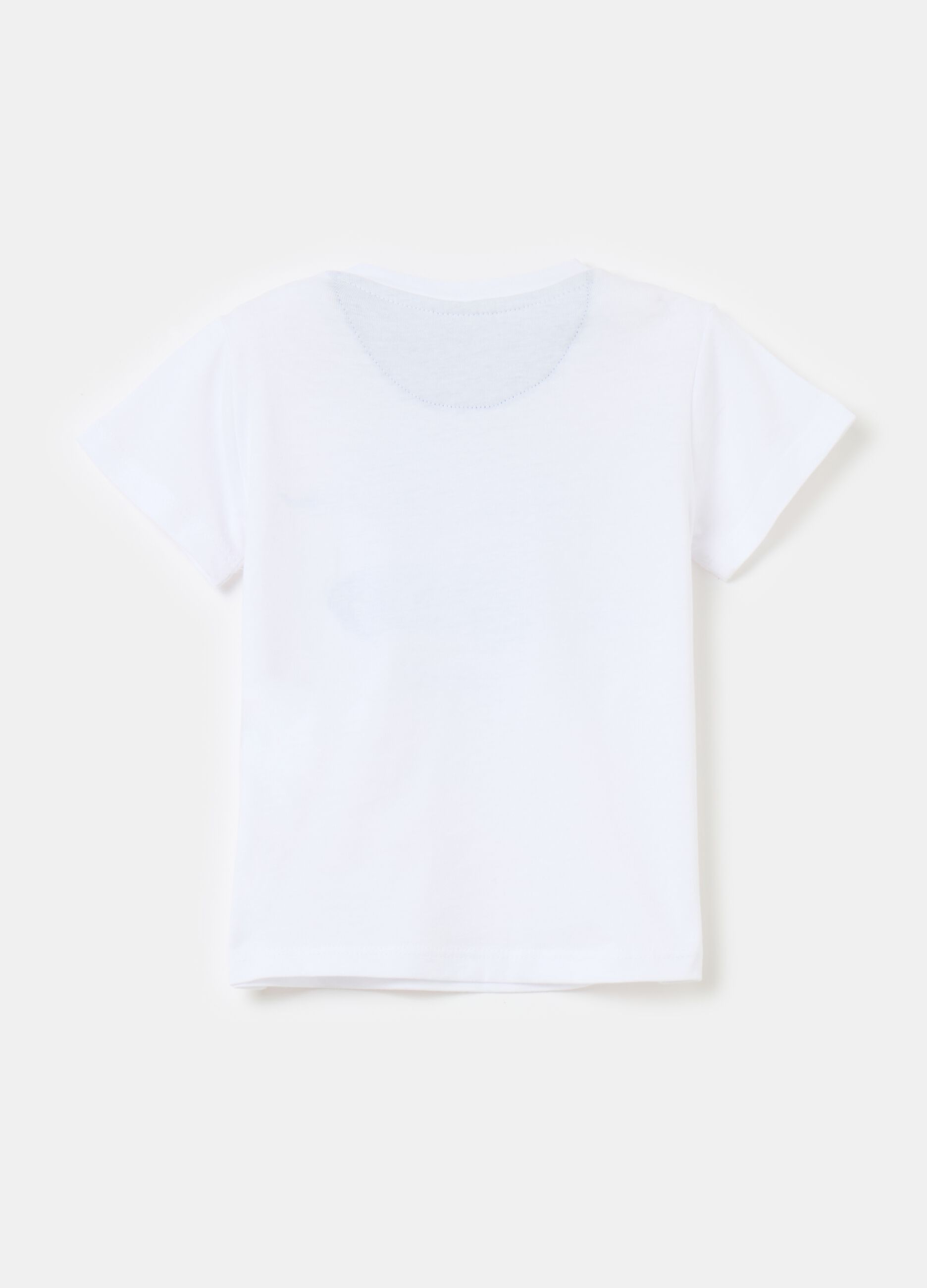 T-shirt in cotone con patch auto da corsa