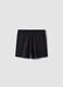 Girls' black pure cotton shorts, regular fit_1