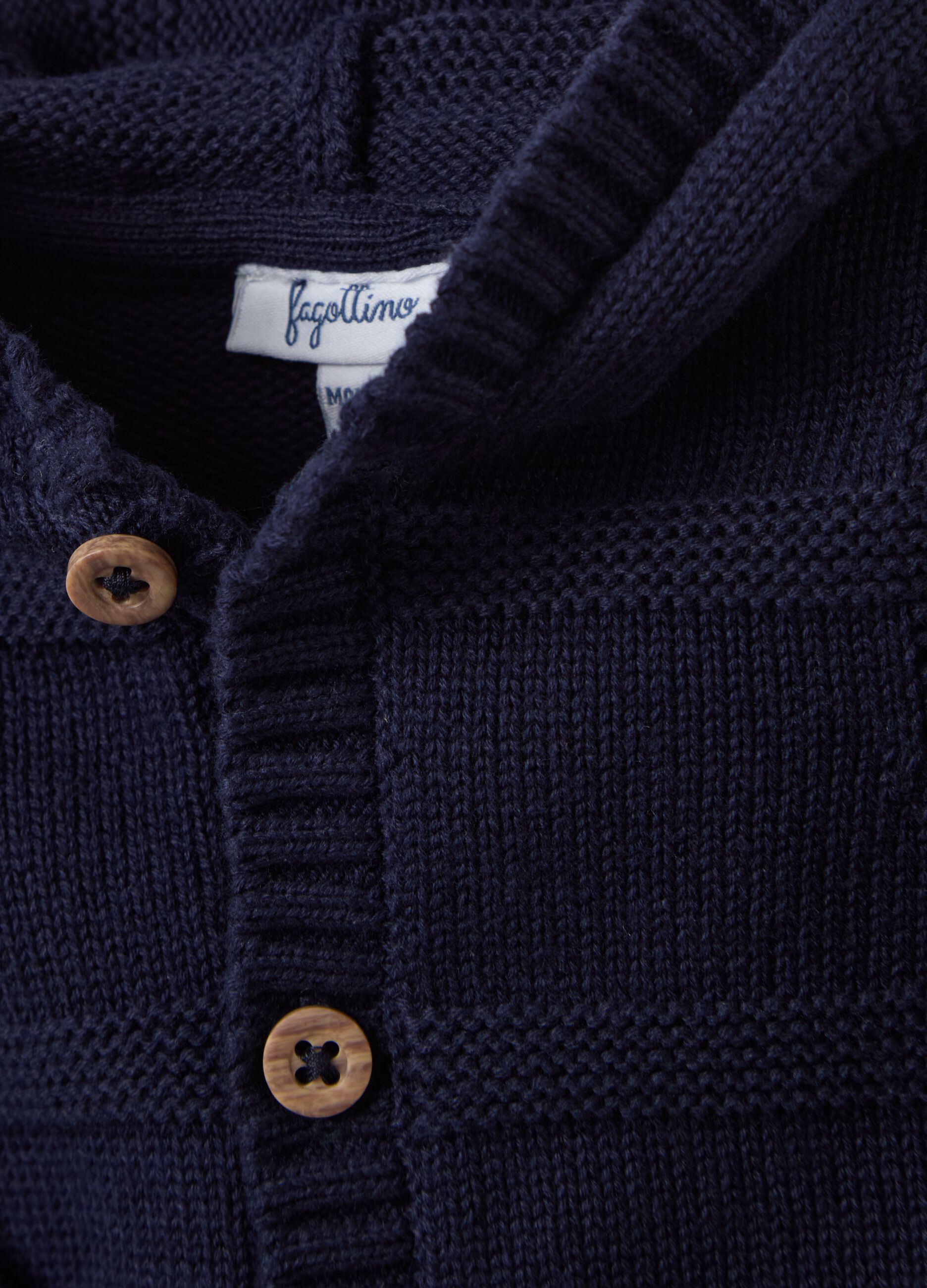 Cotton cardigan with hood