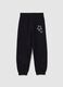 Girls' black pure cotton joggers regular fit_0