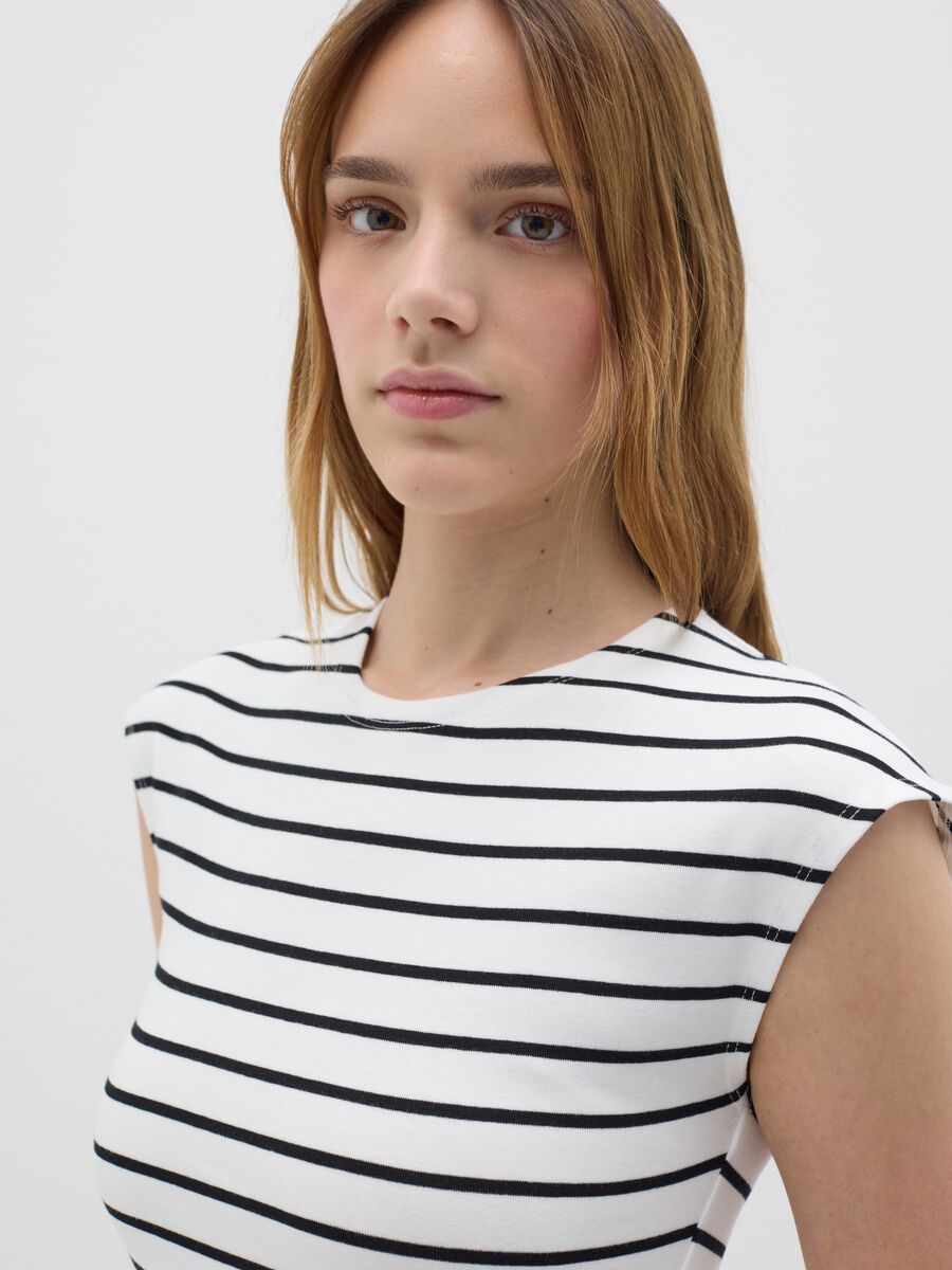 Women's multicoloured fitted vest top in stretch cotton_3