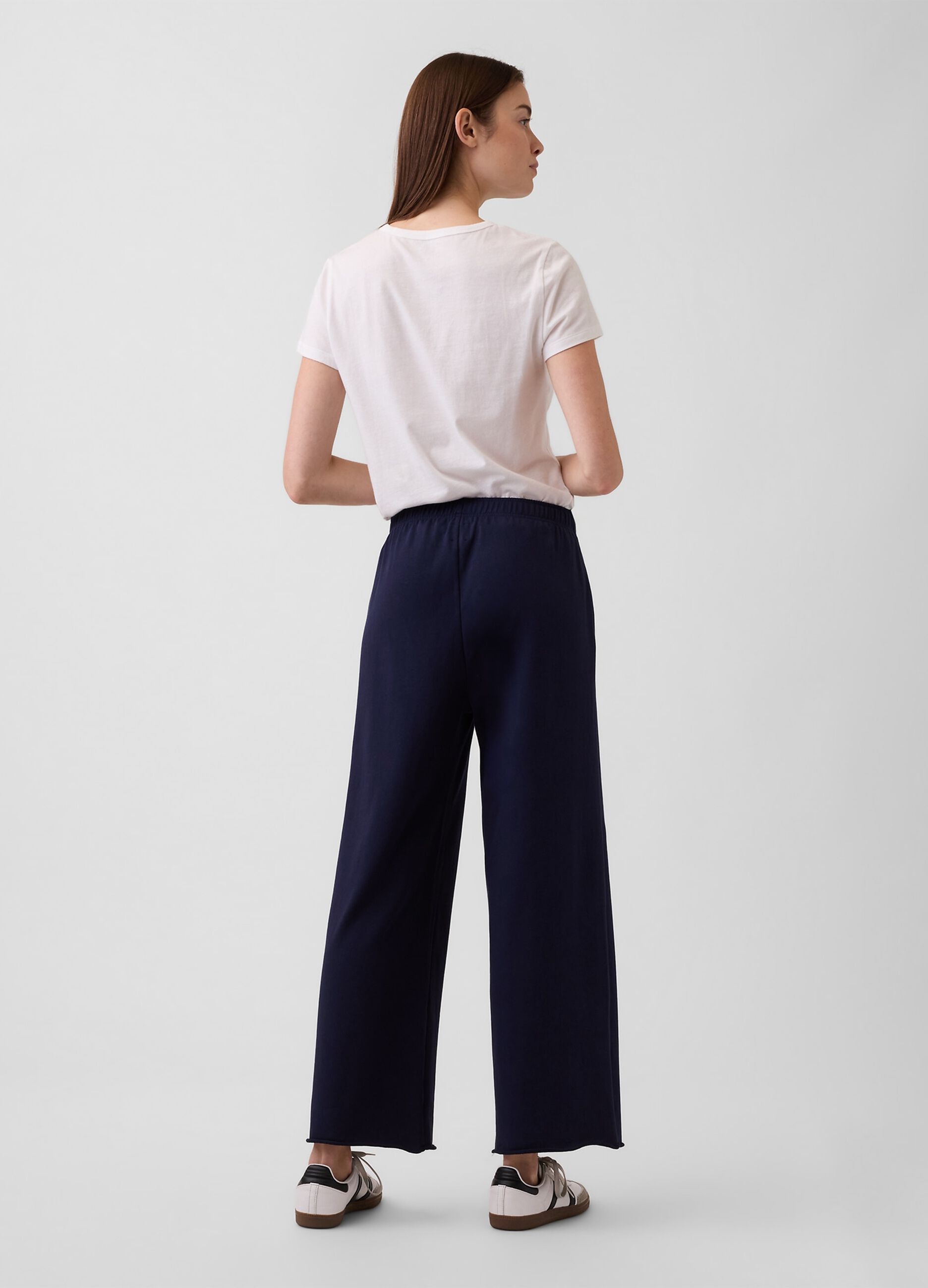 Cotton-blend palazzo trousers